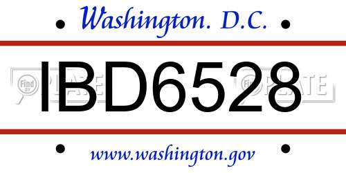 IBD6528 District Of Columbia License Plate