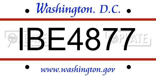 IBE4877 District Of Columbia License Plate