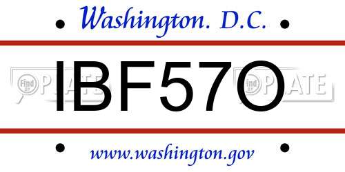 IBF57O District Of Columbia License Plate
