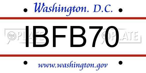 IBFB70 District Of Columbia License Plate