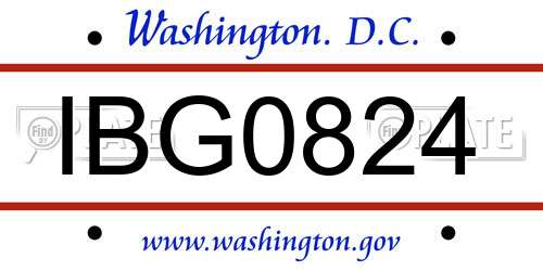 IBG0824 District Of Columbia License Plate