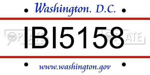 IBI5158 District Of Columbia License Plate