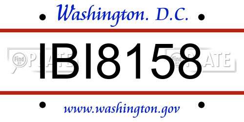 IBI8158 District Of Columbia License Plate