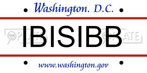 IBISIBB District Of Columbia License Plate