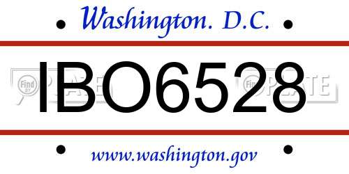 IBO6528 District Of Columbia License Plate