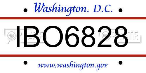 IBO6828 District Of Columbia License Plate