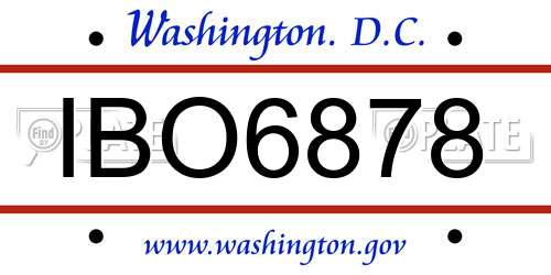 IBO6878 District Of Columbia License Plate