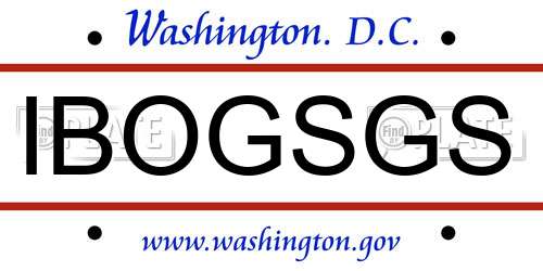 IBOGSGS District Of Columbia License Plate
