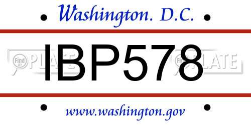 IBP578 District Of Columbia License Plate