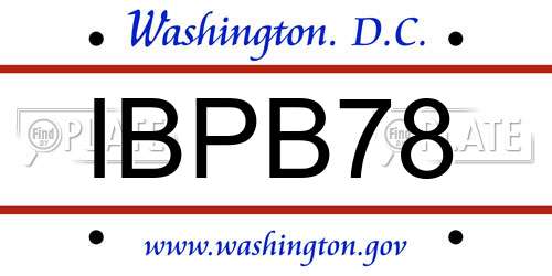 IBPB78 District Of Columbia License Plate