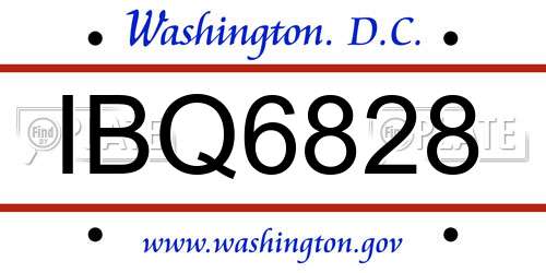IBQ6828 District Of Columbia License Plate