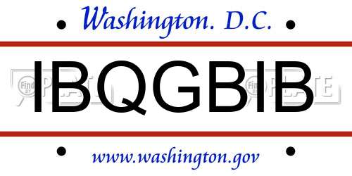 IBQGBIB District Of Columbia License Plate
