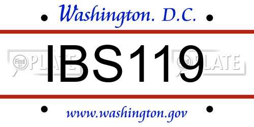IBS119 District Of Columbia License Plate