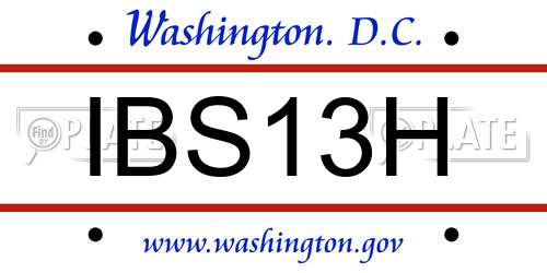 IBS13H District Of Columbia License Plate
