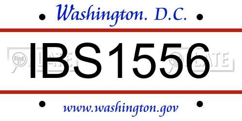 IBS1556 District Of Columbia License Plate