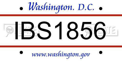 IBS1856 District Of Columbia License Plate