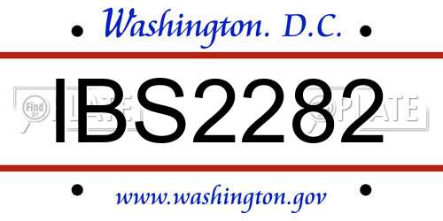 IBS2282 District Of Columbia License Plate