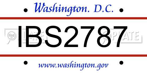 IBS2787 District Of Columbia License Plate