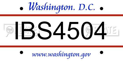 IBS4504 District Of Columbia License Plate
