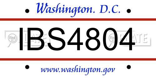 IBS4804 District Of Columbia License Plate