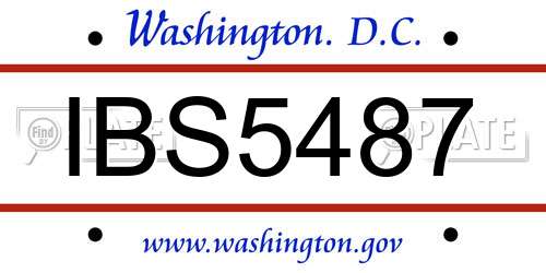 IBS5487 District Of Columbia License Plate