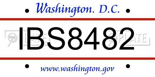 IBS8482 District Of Columbia License Plate