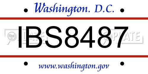 IBS8487 District Of Columbia License Plate