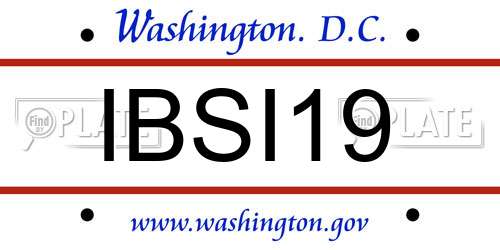 IBSI19 District Of Columbia License Plate