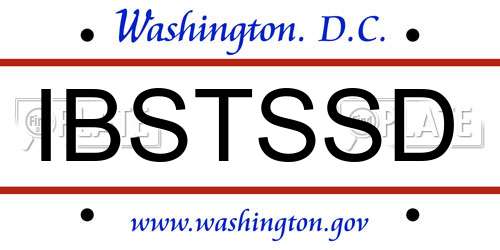 IBSTSSD District Of Columbia License Plate