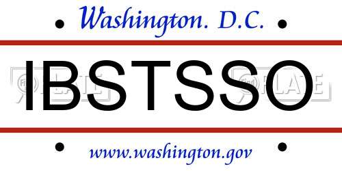 IBSTSSO District Of Columbia License Plate