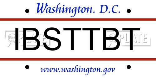 IBSTTBT District Of Columbia License Plate
