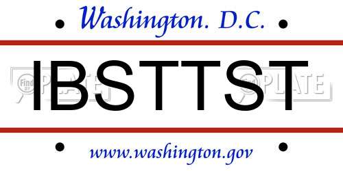 IBSTTST District Of Columbia License Plate