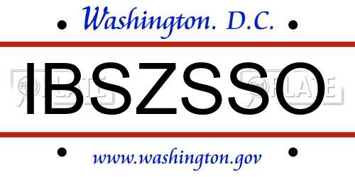 IBSZSSO District Of Columbia License Plate