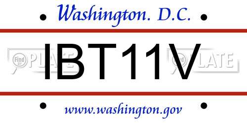 IBT11V District Of Columbia License Plate