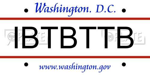IBTBTTB District Of Columbia License Plate