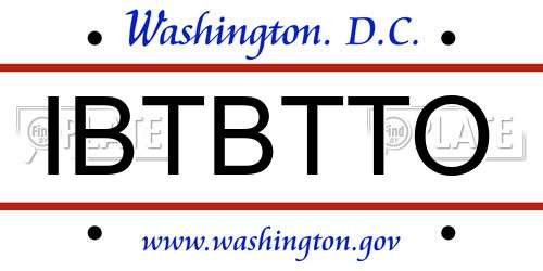 IBTBTTO District Of Columbia License Plate