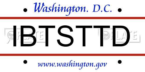 IBTSTTD District Of Columbia License Plate