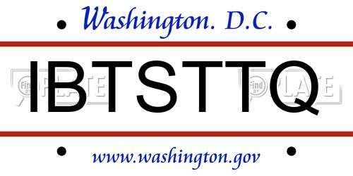 IBTSTTQ District Of Columbia License Plate