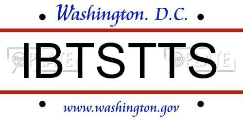 IBTSTTS District Of Columbia License Plate