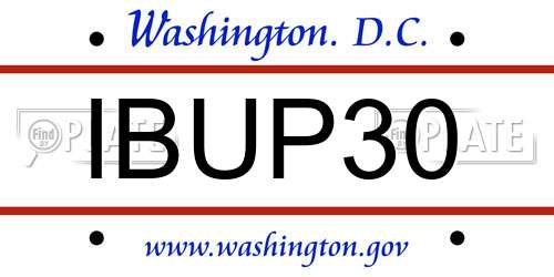 IBUP30 District Of Columbia License Plate