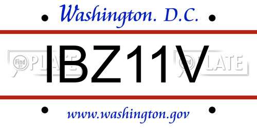 IBZ11V District Of Columbia License Plate