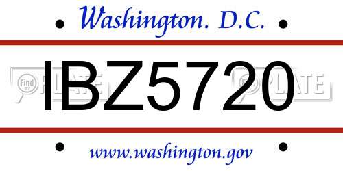 IBZ5720 District Of Columbia License Plate