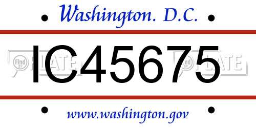 IC45675 District Of Columbia License Plate
