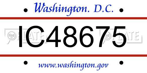 IC48675 District Of Columbia License Plate