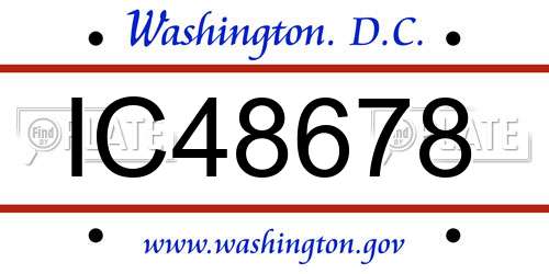 IC48678 District Of Columbia License Plate