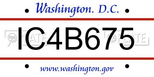 IC4B675 District Of Columbia License Plate