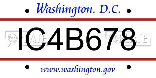 IC4B678 District Of Columbia License Plate