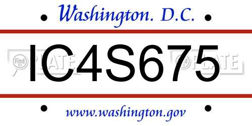IC4S675 District Of Columbia License Plate
