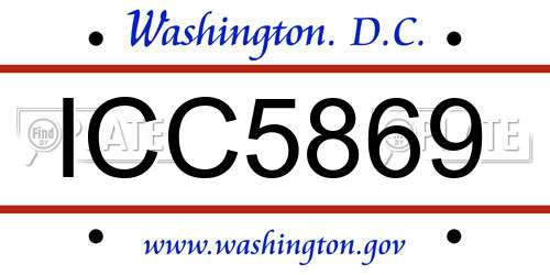 ICC5869 District Of Columbia License Plate