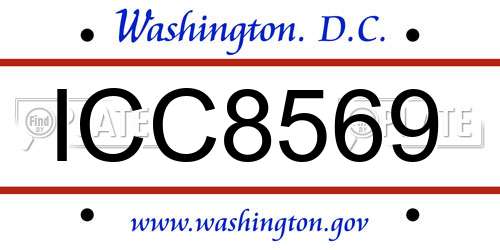 ICC8569 District Of Columbia License Plate